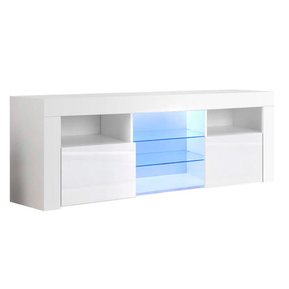 Artiss Entertainment Unit TV Cabinet LED 145cm White Angus - Cosy Abode
