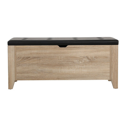 Artiss Storage Ottoman Blanket Box Leather Oak - Cosy Abode