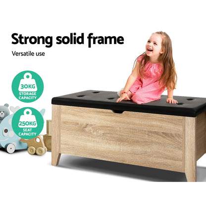 Artiss Storage Ottoman Blanket Box Leather Oak - Cosy Abode