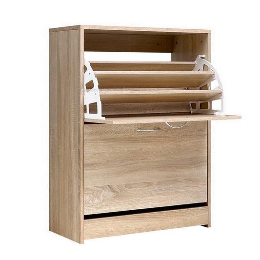 Artiss Shoe Rack Cabinet 24 Pairs 3-tier Wood Nina - Cosy Abode