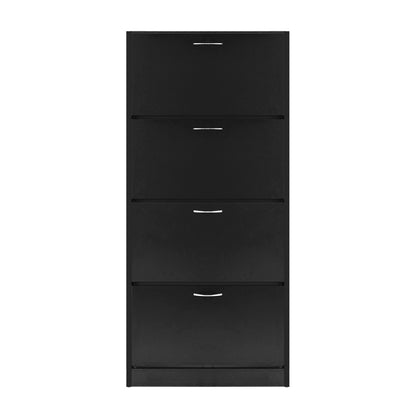 Artiss Shoe Rack Storage Shelf Cabinet 60 Pairs 4 Doors - Black - Cosy Abode