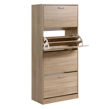 Artiss Shoe Cabinet Shoes Storage Rack Organiser 60 Pairs Wood Shelf Drawer - Cosy Abode