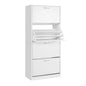 Artiss Shoe Rack Shoes Storage Cabinet 60 Pairs 4 Doors - White - Cosy Abode