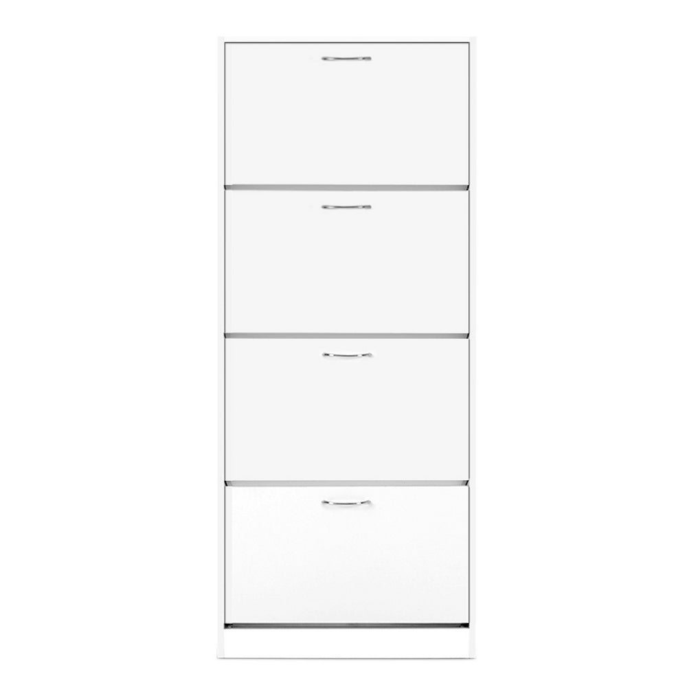 Artiss Shoe Rack Shoes Storage Cabinet 60 Pairs 4 Doors - White - Cosy Abode