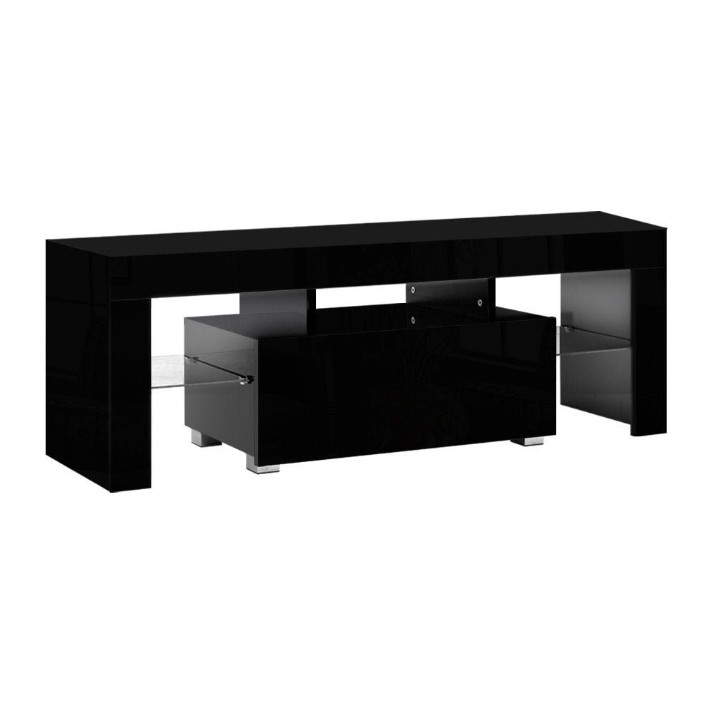 Artiss Entertainment Unit TV Cabinet LED 130cm Black Elo - Cosy Abode