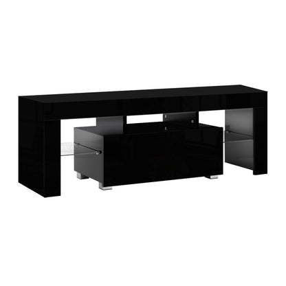 Artiss Entertainment Unit TV Cabinet LED 130cm Black Elo - Cosy Abode
