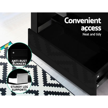 Artiss Entertainment Unit TV Cabinet LED 130cm Black Elo - Cosy Abode