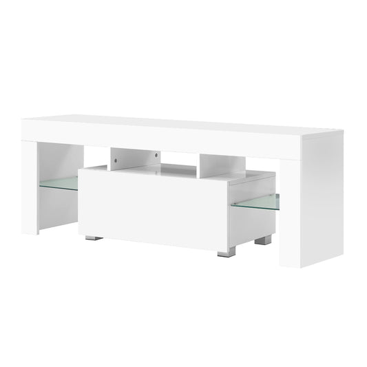 Artiss Entertainment Unit TV Cabinet LED 130cm White Elo - Cosy Abode