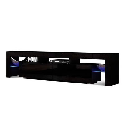 Artiss Entertainment Unit TV Cabinet LED 189cm Black Elo - Cosy Abode