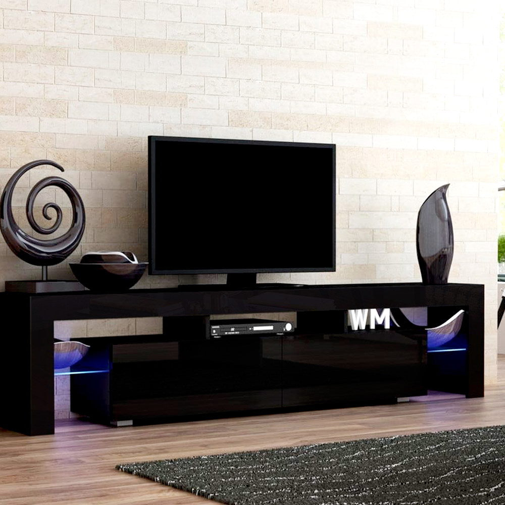 Artiss Entertainment Unit TV Cabinet LED 189cm Black Elo - Cosy Abode