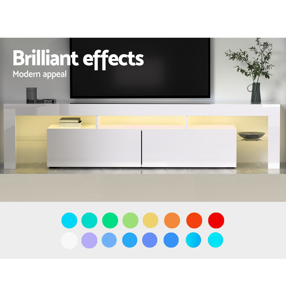 Artiss Entertainment Unit TV Cabinet LED 189cm White Elo - Cosy Abode
