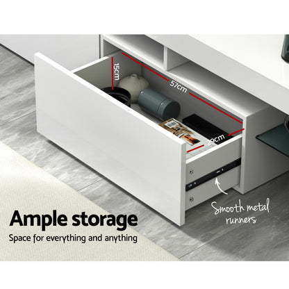 Artiss Entertainment Unit TV Cabinet LED 189cm White Elo - Cosy Abode