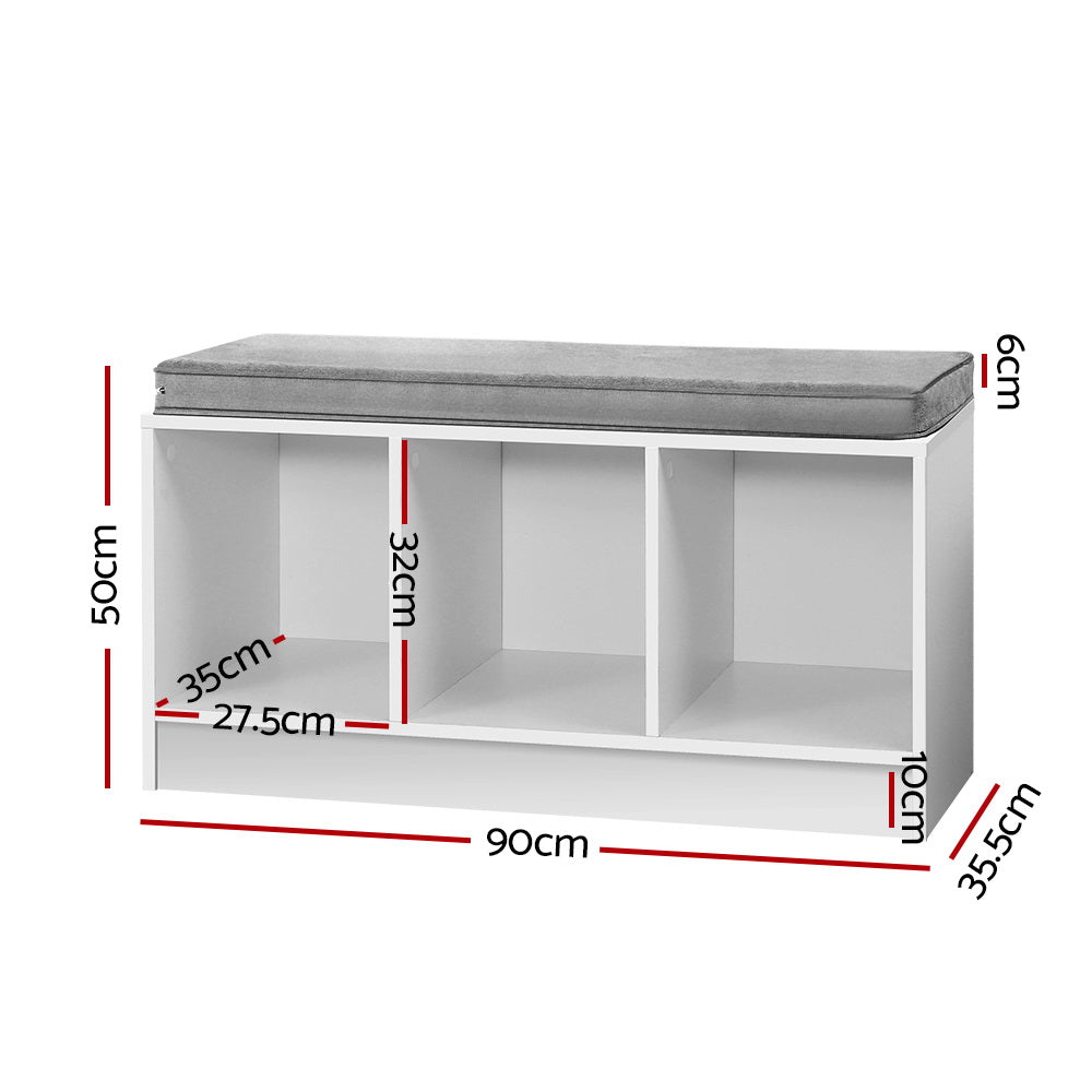 Artiss Shoe Rack Bench Shoe Cabinet White Zia - Cosy Abode