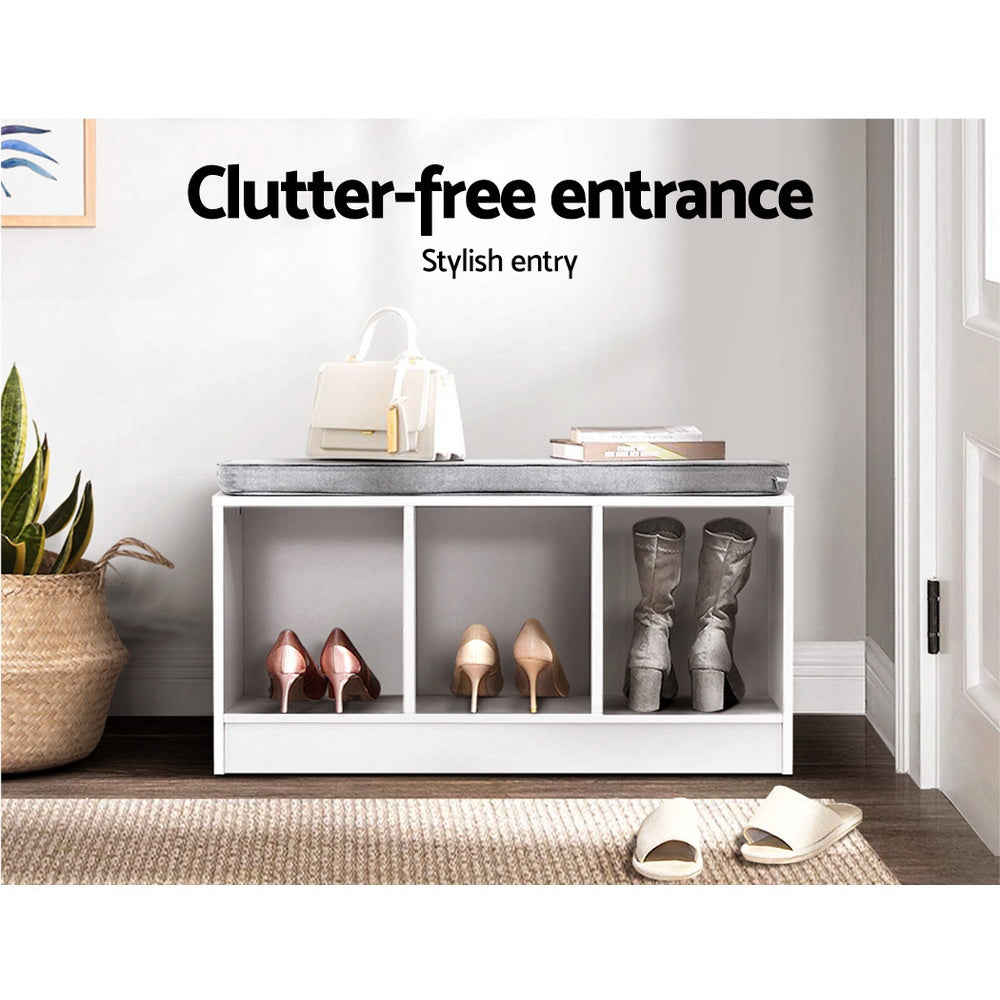 Artiss Shoe Rack Bench Shoe Cabinet White Zia - Cosy Abode