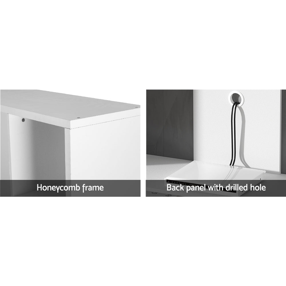 Artiss Entertainment Center Unit TV Stand TV Cabinet Open Shelves 183CM White - Cosy Abode