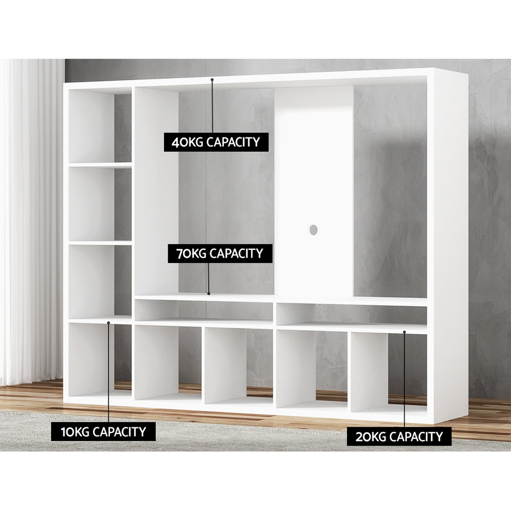Artiss Entertainment Center Unit TV Stand TV Cabinet Open Shelves 183CM White - Cosy Abode
