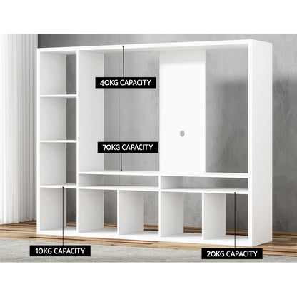 Artiss Entertainment Center Unit TV Stand TV Cabinet Open Shelves 183CM White - Cosy Abode