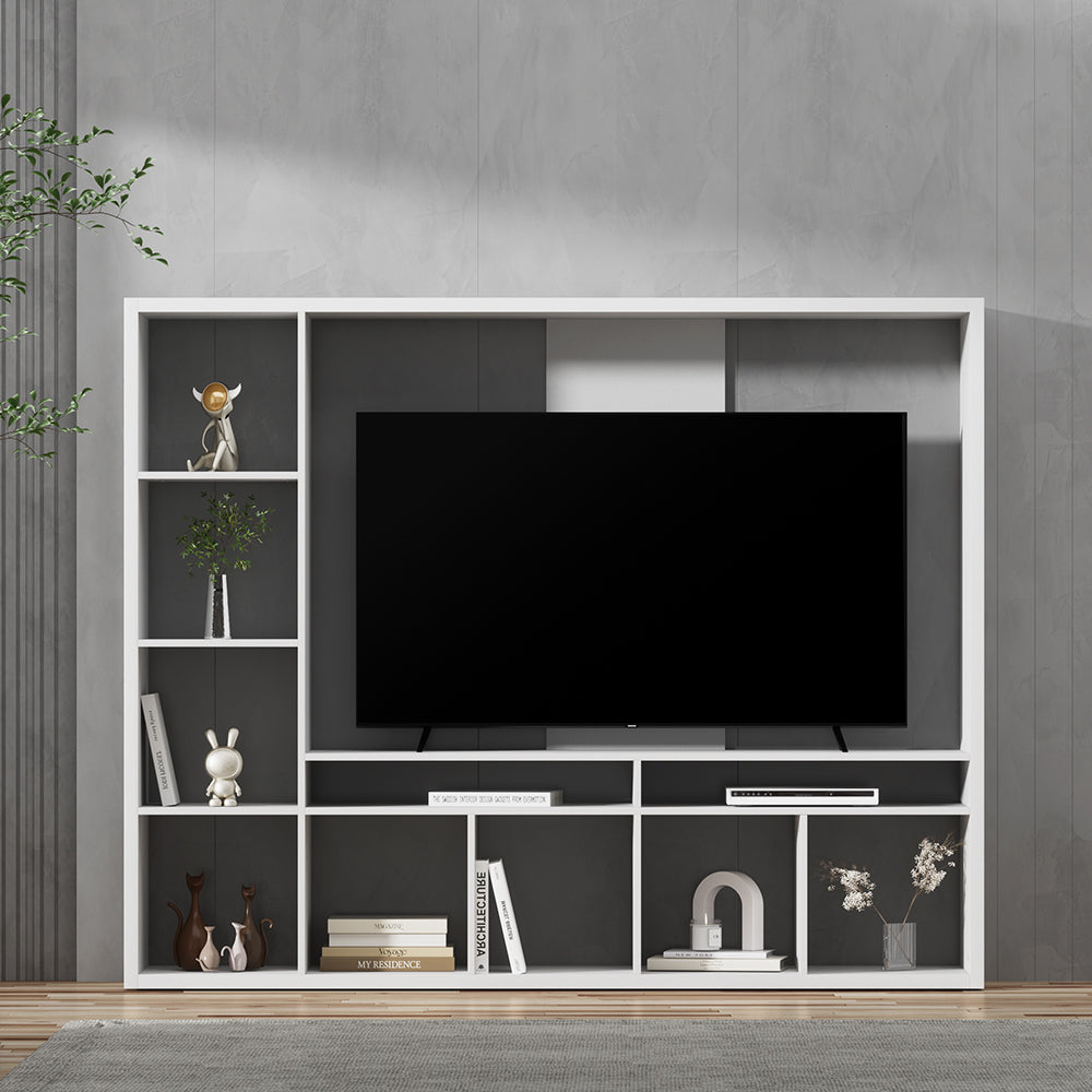 Artiss Entertainment Center Unit TV Stand TV Cabinet Open Shelves 183CM White - Cosy Abode