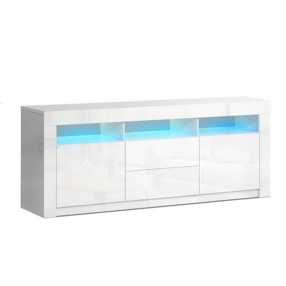 Artiss Entertainment Unit TV Cabinet LED 160cm White Anna - Cosy Abode
