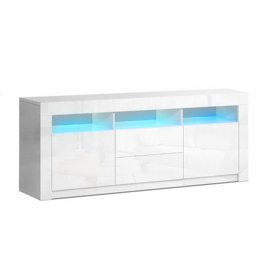 Artiss Entertainment Unit TV Cabinet LED 160cm White Anna - Cosy Abode