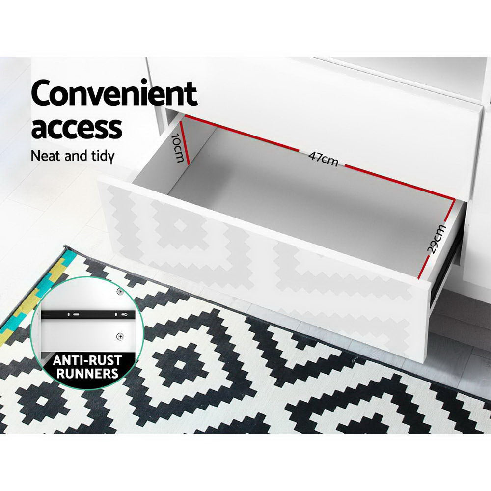 Artiss Entertainment Unit TV Cabinet LED 160cm White Anna - Cosy Abode