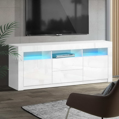Artiss Entertainment Unit TV Cabinet LED 160cm White Anna - Cosy Abode