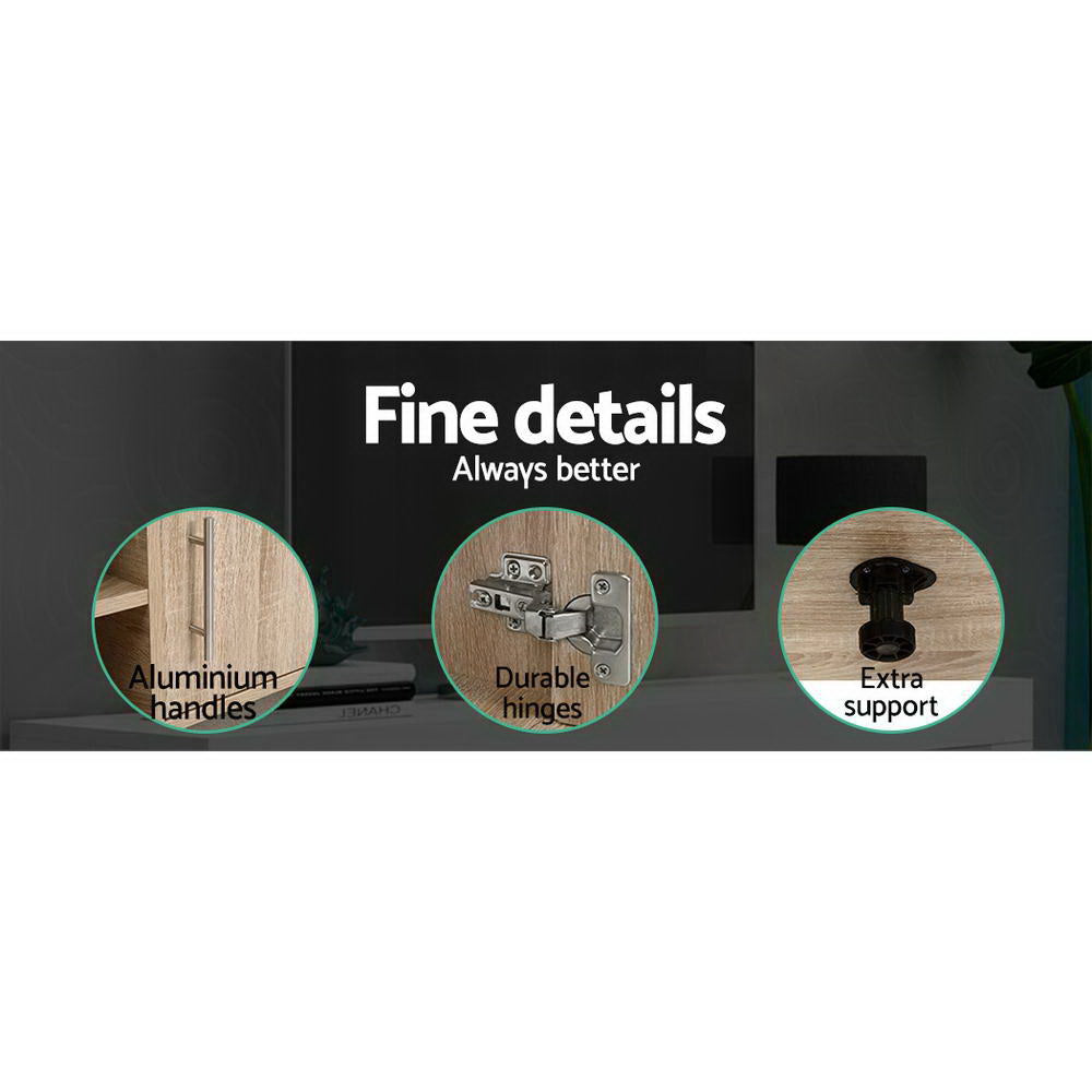 Artiss TV Cabinet Entertainment Unit 140cm Oak Ken - Cosy Abode