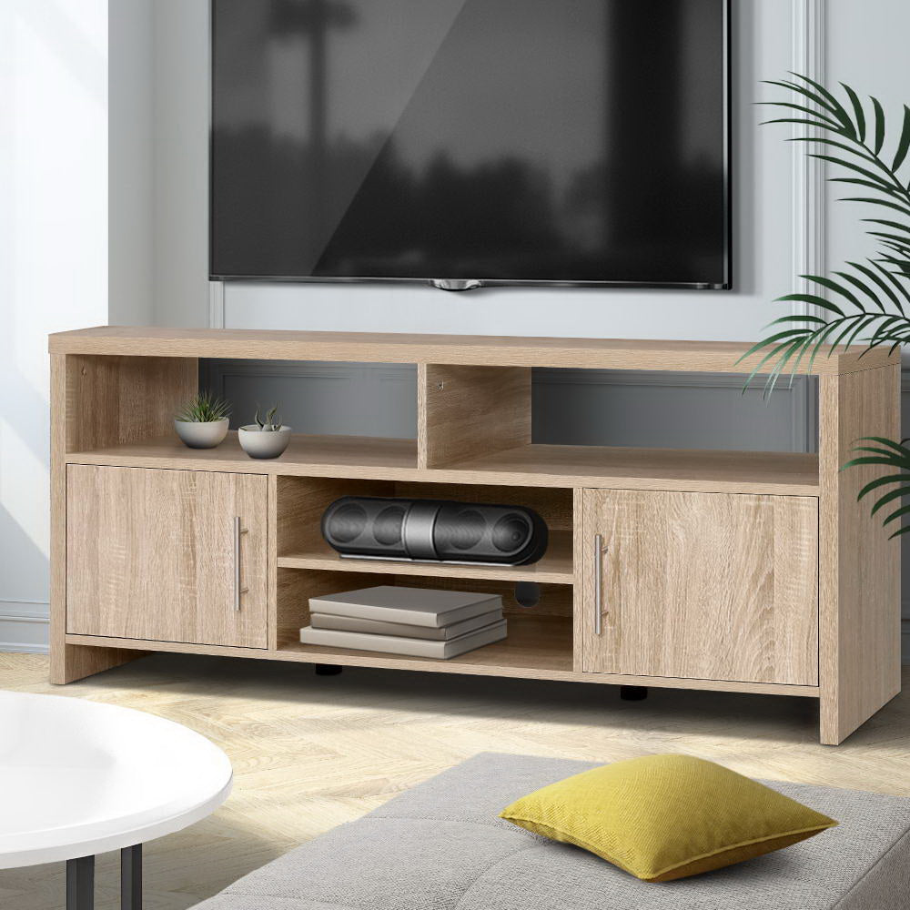 Artiss TV Cabinet Entertainment Unit 140cm Oak Ken - Cosy Abode