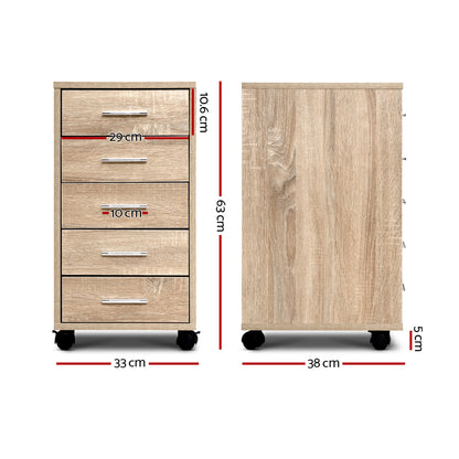 Artiss Filing Cabinet 5 Drawer Office Storage Organiser - Cosy Abode