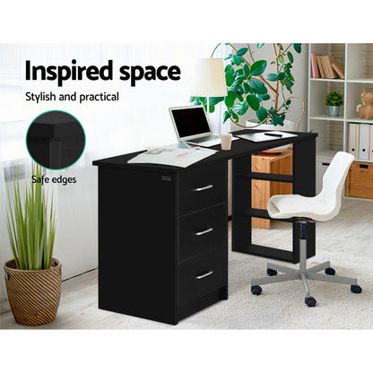 Artiss Computer Desk Drawer Shelf Cabinet Black 120CM - Cosy Abode
