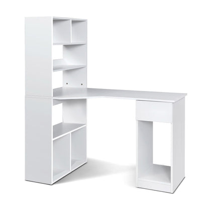 Artiss Computer Desk Bookshelf Drawer Cabinet White 120CM - Cosy Abode