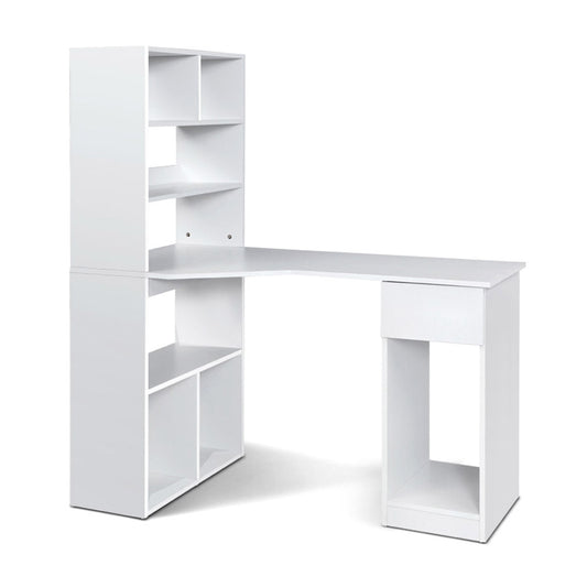 Artiss Computer Desk Bookshelf Drawer Cabinet White 120CM - Cosy Abode