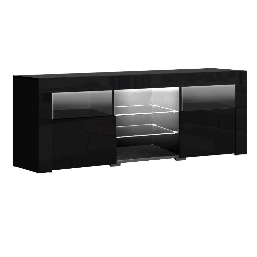 Artiss Entertainment Unit TV Cabinet LED 160cm Black Bobi - Cosy Abode