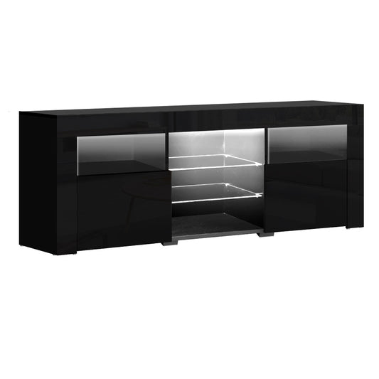 Artiss Entertainment Unit TV Cabinet LED 160cm Black Bobi - Cosy Abode