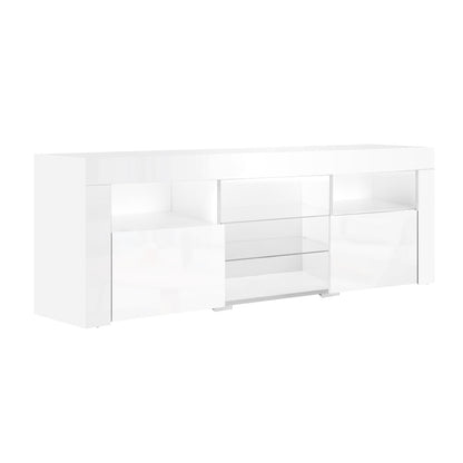 Artiss Entertainment Unit TV Cabinet LED 160cm White Bobi - Cosy Abode