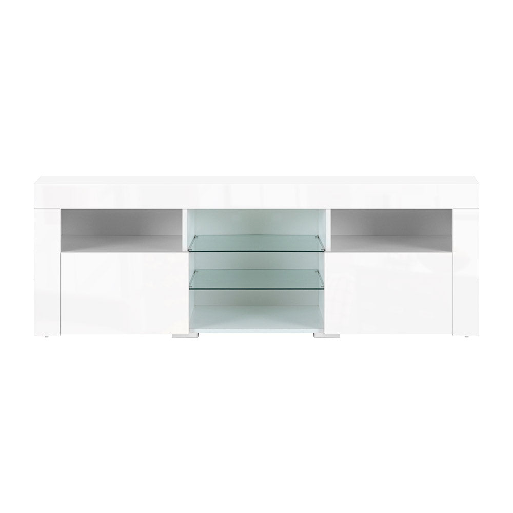 Artiss Entertainment Unit TV Cabinet LED 160cm White Bobi - Cosy Abode