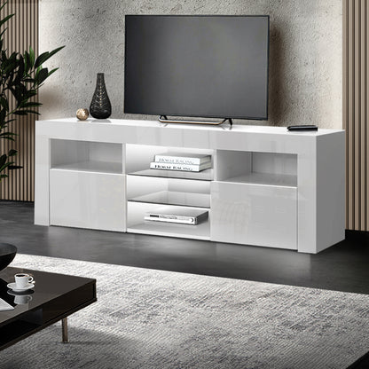 Artiss Entertainment Unit TV Cabinet LED 160cm White Bobi - Cosy Abode