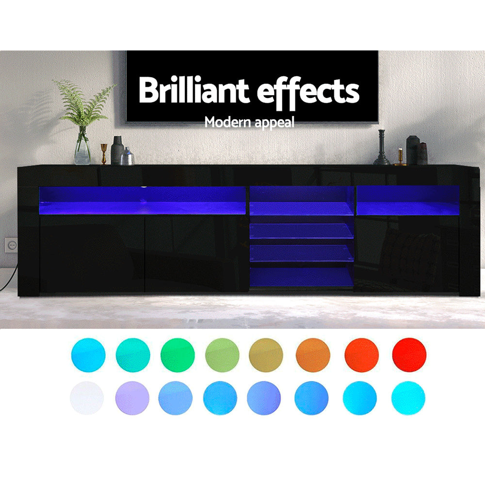 Artiss Entertainment Unit TV Cabinet LED 180cm Black Bobi - Cosy Abode