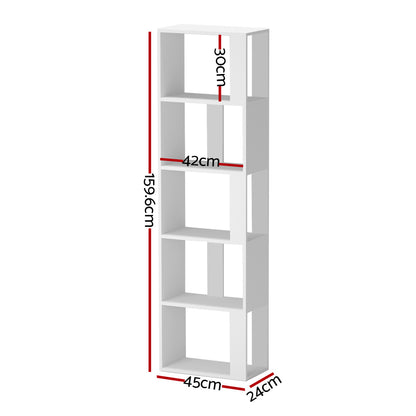 Artiss Bookshelf 5 Tiers - LINA White - Cosy Abode
