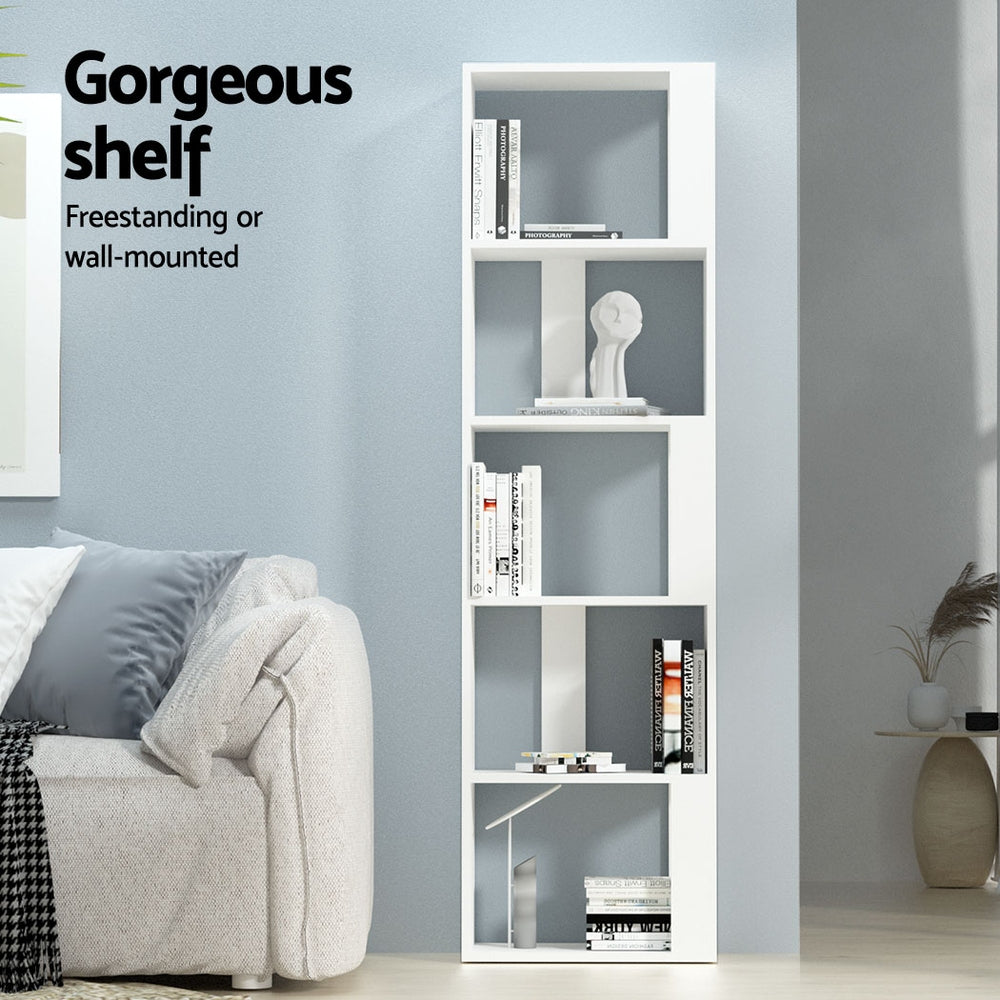 Artiss Bookshelf 5 Tiers - LINA White - Cosy Abode