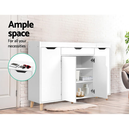 Artiss Shoe Rack Cabinet 26 Pairs Adjustable White Cissy - Cosy Abode