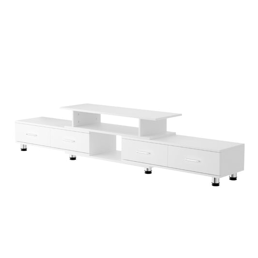 Artiss TV Cabinet Entertainment Unit Extendable 160CM To 220CM White - Cosy Abode