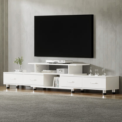 Artiss TV Cabinet Entertainment Unit Extendable 160CM To 220CM White - Cosy Abode