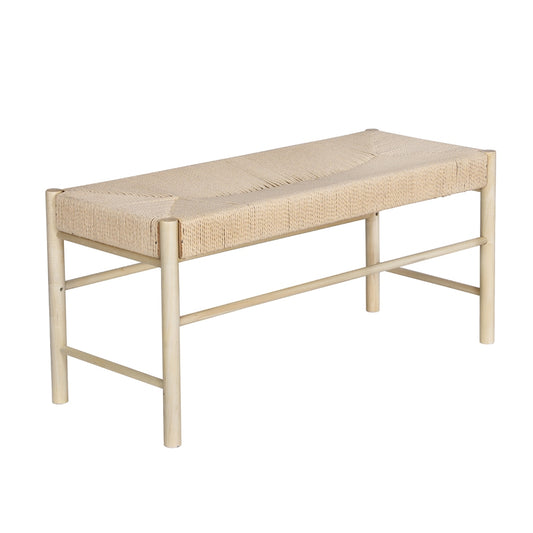 Artiss Dining Bench Paper Rope Seat Wooden Chair 100cm - Cosy Abode
