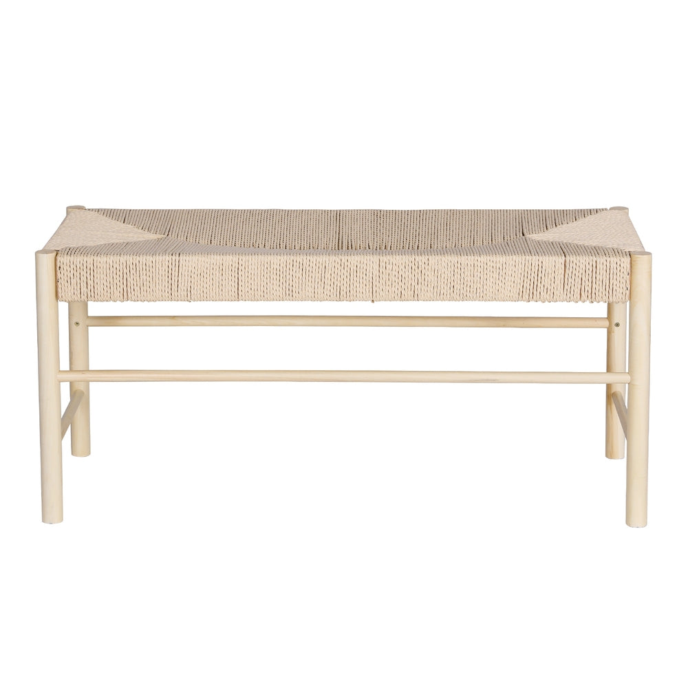 Artiss Dining Bench Paper Rope Seat Wooden Chair 100cm - Cosy Abode