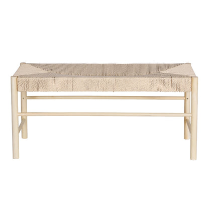 Artiss Dining Bench Paper Rope Seat Wooden Chair 100cm - Cosy Abode