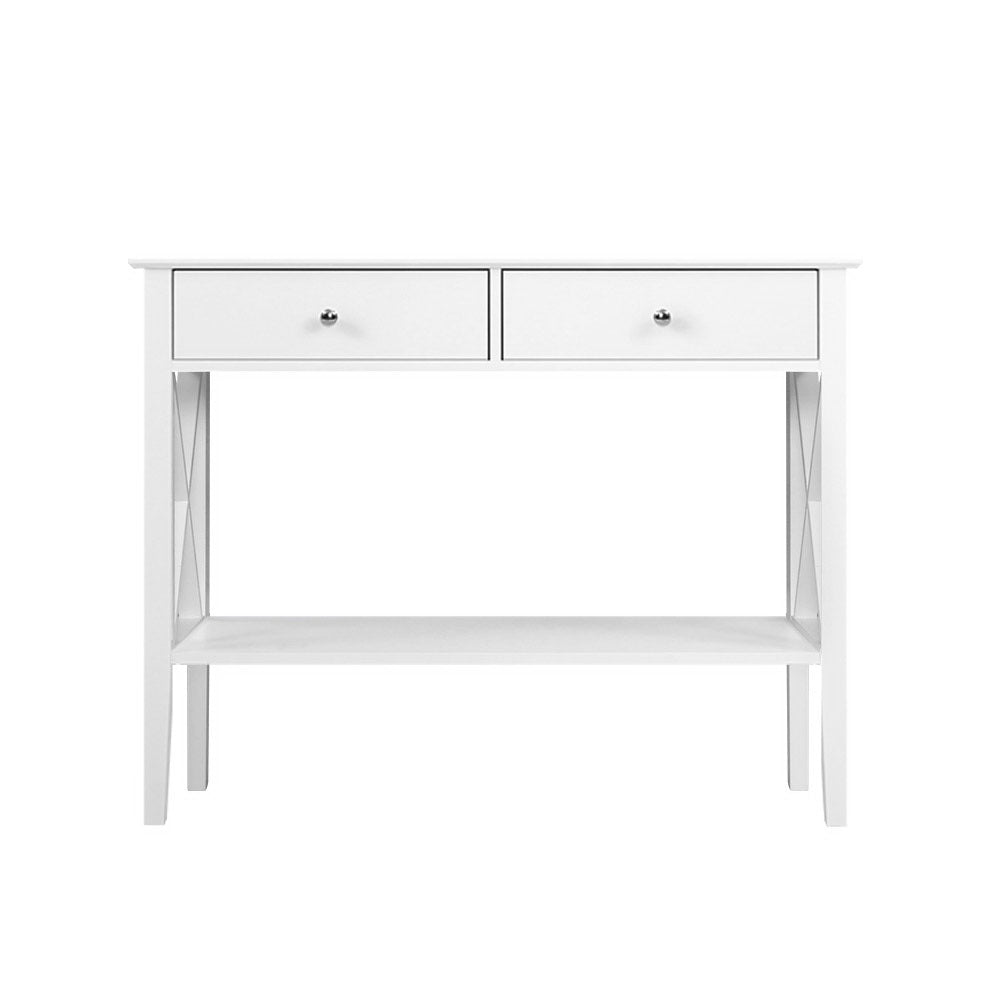 Artiss Console Table 2 Drawers 100CM White Chole - Cosy Abode