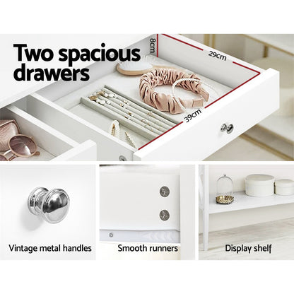 Artiss Console Table 2 Drawers 100CM White Chole - Cosy Abode