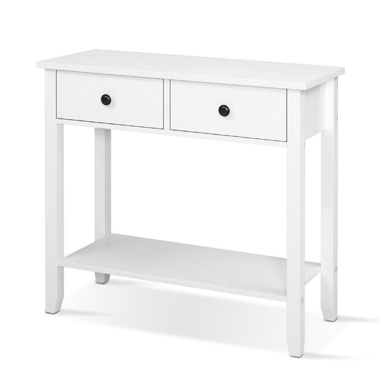 Artiss Console Table 2 Drawers 80CM White Chole - Cosy Abode
