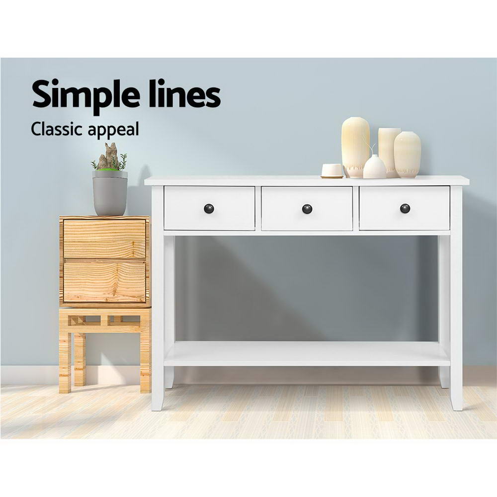 Artiss Console Table 3 Drawers 100CM White Chole - Cosy Abode